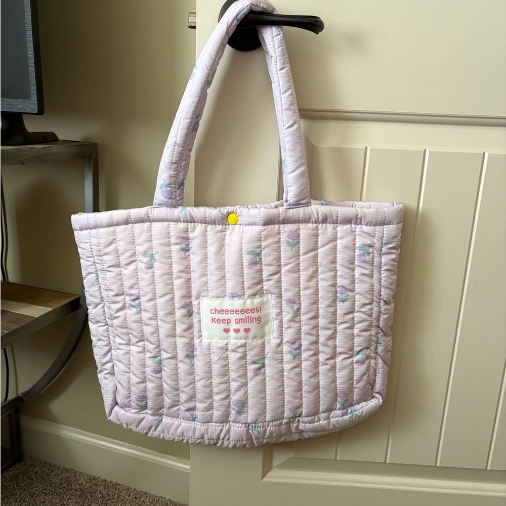 Quilted Lavender Tote Bag